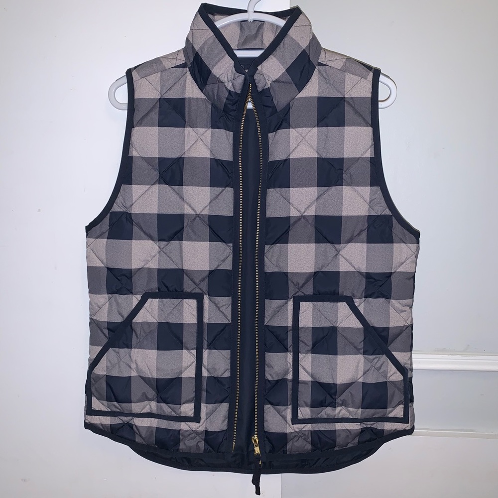JCrew Checkered Puffer Vest